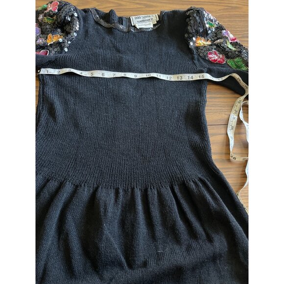Don Sayres for Wellmore Neiman Marcus black sequined sweater dress size 14 - Picture 7 of 8